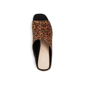 VIA SPIGA Womens Brown Leopard Trim Heel Hennie Mules Shoes 7.5 M